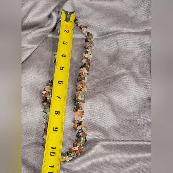 Multicolor Natural Gem Stone Chips Necklace & Bracelet Set - Picture 5 of 6